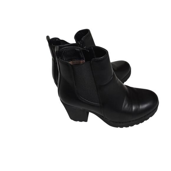Moda Chics Black Platform Chunky Round Toe Boots Mobwife Rock Punk Edgy Goth 6.5 - Picture 2 of 11
